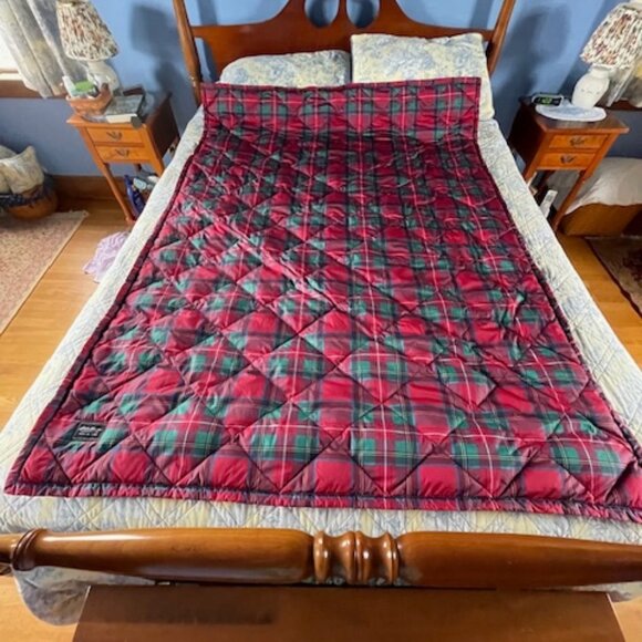 EDDIE BAUER Oversized Cardinal Tartan Plaid Down Throw - Picture 6 of 12